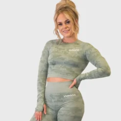 WTWM Forrest Camo Crop Top Long Sleeve