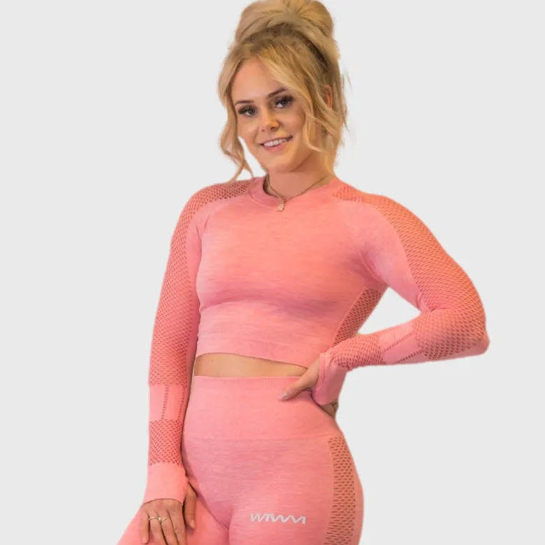 WTWM Power Stripe Crop Top Long Sleeve
